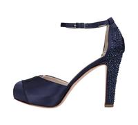 Lella Baldi - Sandales D5739 Satin - Femme - Chaussures - Bleu - Taille: 38 EU