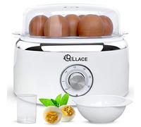 LELLACE Cuiseur à oeufs électrique, 400 W avec minuterie et alarme pour faire 1 à 7 oeufs durs, mollets ou bouillis. Bouilloire avec bol d'oeufs pochés