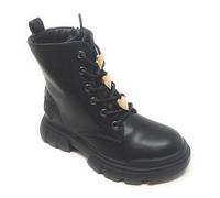 Lelli Kelly Amphibie Bottes Combat Noir avec Charme Coeurs,Semelle Chunky,Cordon Zip Latérale,Gadget Cadeau, Noir , 37 EU