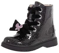 Lelli Kelly Fior Difiocco Bottes de combat à paillettes noires avec papillon rose pour fille, noir, 33 EU