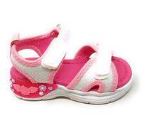 Lelli Kelly Sandale Rita LKCL5530,Blanc Rose,Lumières LED au talon,Enfant,Semelle amortissée,Double déchirure, Blanc et rose., 27 EU