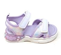 Lelli Kelly Sandale Rita LKCL5530,Lila, avec lumières LED dans le talon,Enfant,Semelle amortissée,Double déchirure, lilas, 32 EU