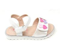 Lelli Kelly Sandales Nina LKCA5561,Rose ou blanc avec coeurs,Enfante,Semelle amortissée,Double déchirure, Blanc, 35 EU