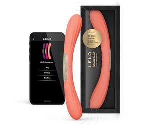 LELO BOOMERANG Vibromasseur pour Couple à Double Extrémité avec Application Bluetooth et 10 Modes de Plaisir, Sextoy Couple, Coral Red