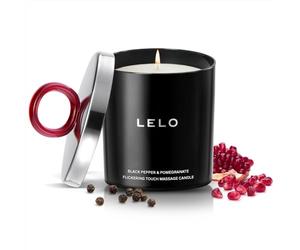 LELO Bougie de Massage Flickering Touch, Fond en une Huile de Massage, Bougie Parfumée, Huile de Massage Corporel, Luxueux Traitement de la Peau, Parfum Poivre Noir & Grenade