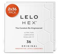 LELO HEX Original Préservatifs Ultrafins Extrêmement Robustes, Préservatifs pour Hommes, 54 mm de Diamètre (Paquet de 72)