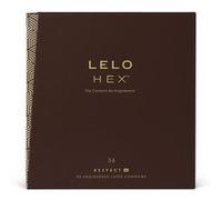 LELO HEX Respect, Taille XL, Préservatifs de Luxe avec Structure Hexagonale Unique, Préservatif en Latex Fin mais Résistant, Lubrifié (pack de 36) G