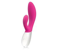 LELO INA Wave - Masseur Intime Double Cerise. Doté de 10 Modes de Vibrations et de la Technologie Innovante WaveMotion qui Vous Offre une Stimulation Double. Très Silencieux.