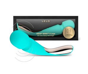 LELO SMART WAND 2 Large Masseur Stimulateur clitoridien portable vibrant pour le corps, Vibromasseur avec 10 modes de vibrations - Sex toýs femme clitoridien, Aqua