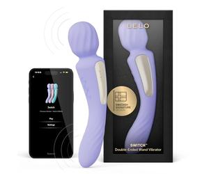 LELO SWITCH Masseur Wand pour Femme à Double Extrémité avec Application Bluetooth et 12 Modes de Plaisir, Vibromasseurs Feminin, Wand Masseur Clitoridien, Vibro Femme, Lilac