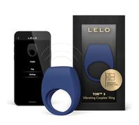 LELO TOR 3 - anneau penien vibrant connecté avec 8 modes de plaisir pour des sensations accrues, Base Blue