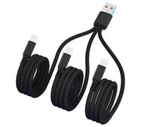 Leloco Câble de charge multi USB 3 en 1 universel - Câble de charge USB multiple avec fiche de type C - Câble de charge pour téléphone portable iPhone, Galaxy, Huawei, Oneplus, Sony, Honor - 1,2 m