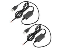 Leloco Câble USB 5 V vers DC 12 V 1 A Boost, 1,5 m - Transformateur de courant pour appareils photo, mini haut-parleurs, ventilateurs, appareils LED, USB 2.0 mâle vers câble ouvert