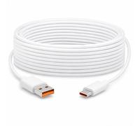 Leloco Câble USB C de 10 m - Blanc - Câble de charge pour caméra de | Câble USB-C extra long de 10 m pour appareils photo Xiaomi & EZVIZ. Câble USB flexible de 10 m, idéal pour la maison ou le