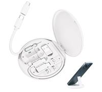 Leloco Kit adaptateur USB 6 en 1, adaptateur USB C vers Micro USB avec adaptateur pour smartphone, câble et broche SIM - Boîte de rangement portable de voyage avec support de téléphone portable et