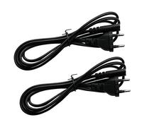 Leloco Lot de 2 câbles d'alimentation 2 broches - 1,5 m - Câble d'alimentation 2 broches - Fiche européenne vers C7 femelle - Câble d'alimentation européen pour petits appareils TV Blu-Ray appareils