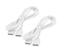 Leloco Lot de 2 câbles RVB PC - 4 broches - Répartiteur PWM - Pour connecteurs LED, boîtier d'ordinateur, refroidisseur de processeur et ventilateur ARGB (12 V/50 cm, blanc)