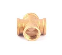 Leloo Luiho-Brass 1pc 4 Way Laiton Connecteur, 1/2 po à Filetage Femelle cuivre Croix de Montage, Tuyau d'arrosage Splitter, Solide et Robuste (Color : Gold, Diameter : Connector)