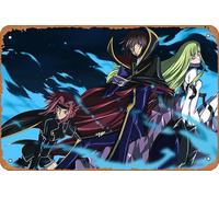 Lelouch Lamperouge - Affiche décorative en métal rétro - 20,3 x 30,5 cm - Code Geass, C (Code Geass), Kallen Kōzuki