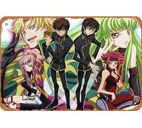 Lelouch Lamperouge, Suzaku Kururugi, Code Geass, C (Code Geass), Kallen Kōzuki, Anya Alstreim, Gino Weinberg Anime Poster Décoration murale rétro en métal 20,3 x 30,5 cm