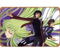 Lelouch Lamperouge, Suzaku Kururugi, Code Geass, C (Code Geass) Poster Décoration murale rétro en métal Plaque en métal 20,3 x 30,5 cm