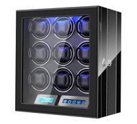 LELTNSOU Remontoir pour montres automatiques 9 espaces de remontoirs, moteurs japonais ultra silencieux, éclairage LED intégré et contrôle tactile LCD