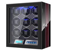 LELTNSOU Remontoir pour montres automatiques 9 espaces de remontoirs, moteurs japonais ultra silencieux, éclairage LED intégré et contrôle tactile LCD