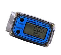 LELUKEE Débitmètre numérique en aluminium avec écran LCD pour carburant diesel kérosène, entrée/sortie FNPT 1 POUCE (10-100 LPM) - Unité de mesure compatible L/GAL/PTS/QTS