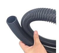 Leluo Soufflets, pailles, diamètre intérieur 28 mm, diamètre extérieur 34 mm, tuyau d'aspirateur fileté, tube d'aspirateur, pièces de rechange for tuyau souple Flexibilité(Noir,1 meter)