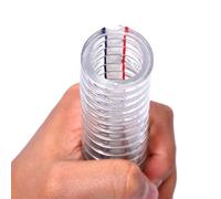 Leluo Tuyau de plomberie transparent en PVC renforcé de fil d'acier, résistant aux hautes températures et à l'huile, for applications industrielles. 1 mètre. Flexibilité(ID19mm)