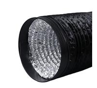 Leluo Tuyau de ventilation en aluminium PVC, flexible composite noir, tube de fumée évolutif, ventilateur de sortie d'échappement de cuisine, 100 mm 120 mm Bâtiments(100mm x 1.5 meter)