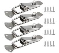 LELYFIT 4 Pièces Fermoir de tension en acier inoxydable avec 16 vis（M4*16）, fermoir à levier de 72 mm, fermeture à levier à ressort,capuchon de verrouillage pour für Türen, Fenster, Schränke