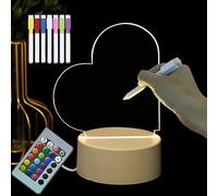 LELYFIT Veilleuse Personnalisée, 16 Couleurs LED, Lampe Créative, écriture, Effaçable, Veilleuse à Illusion, Télécommande, Cadeau Personnalisé Pour Parents, Amis, Enfants
