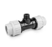 LEM Select Raccord à Compression Té fileté Mâle 90 ° PE 20mm / GZ 1/2" (Lot de 2)