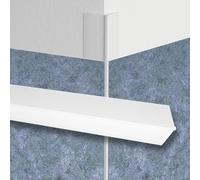 LEMAL cornière pour papier peint - peintre cornière d'angle protection des bords L-profile accessoires papier peint blanc 23x23mm (TE0101 2 m) papier peint de salon angle extérieur vieux bâtiment