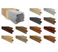 LEMAL Plinthes et accessoires - Plinthes PVC 60x26mm avec passage de câbles - (1 embout à droite, EKR.8649 aspect bois poire) Profilé en stuc Profilé de protection