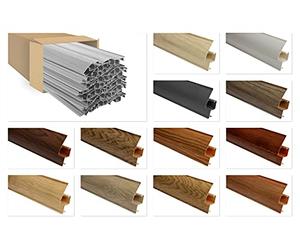 LEMAL Plinthes et accessoires - Plinthes PVC 60x26mm avec passage de câbles - (1 embout gauche, EKL.8649 aspect bois poirier) Plinthe vinyle Profilé de recouvrement au sol