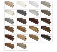 LEMAL Plinthes et accessoires - Plinthes PVC 65x23mm avec passage de câbles - (1 embout droit, 8649 poire aspect bois) Revêtement de sol stratifié de finition