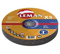 Leman 113049.05 Lot de 5 Disques de tronçonnage pour métal MD 115 x 2,5 x 22,23 mm