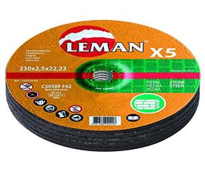 Leman 233149.05 Lot de 5 Disques de tronçonnage 230 x 2,5 x 22,23 mm