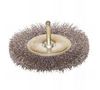 Leman - Brosse circulaire sur tige fil acier ondulé décapage dur bois/métal D. 100 mm - Q. 6 mm - Ep. 9 mm - fil 0,30 -