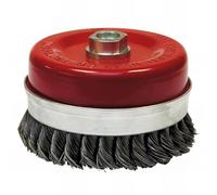 Leman - Brosse conique pour meuleuse fil acier torsadé 0,50 mm D. 100 mm M14 pour métal - Décapage extra dur - 530.100