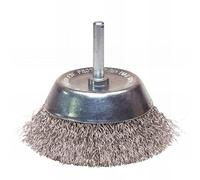 Leman - Brosse conique sur tige fil inox ondulé 0,30 mm D. 50 mm Q. 6 x 30 mm pour métal - Décapage dur - 310.050I - Le