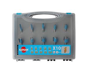 LEMAN Coffret 10 mèches droites carbure queue 8 mm - 428.700.10