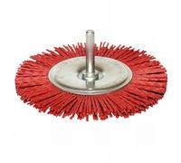 Leman - Lot de 10 brosses circulaires sur tige fil nylon pour décapage doux D. 100 mm - Q.6 x 30 mm - Ep.8 mm - Gr.80 -