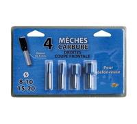 LEMAN lot de 4 mèches bois universelles droites carbure queue 8mm pour défonceuse