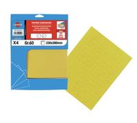 Leman - Lot de 50 feuilles papier corindon jaune 230 x 280 mm Gr. 150 pour bois et métal - 9723215 - Leman