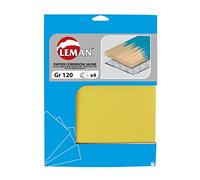 Leman PC.03 Lot de 4 Feuilles abrasifs papier corindon jaune 230 x 280 mm Grain 120