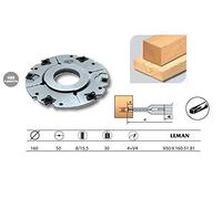 Leman - Porte-outils à rainer extensible 160x50x8/15,5 z4+V4 - 950.9.160.51.81