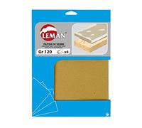 Leman PV.03 Lot de 4 Feuilles abrasifs papier de verre 230 x 280 mm Grain 120